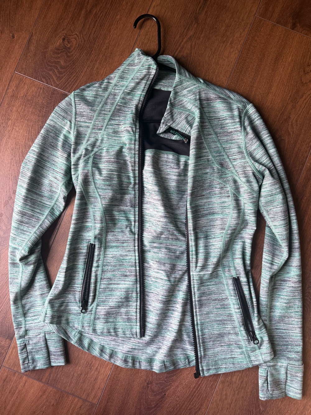 Lululemon Heathered Mint Green & Gray Zip Jacket